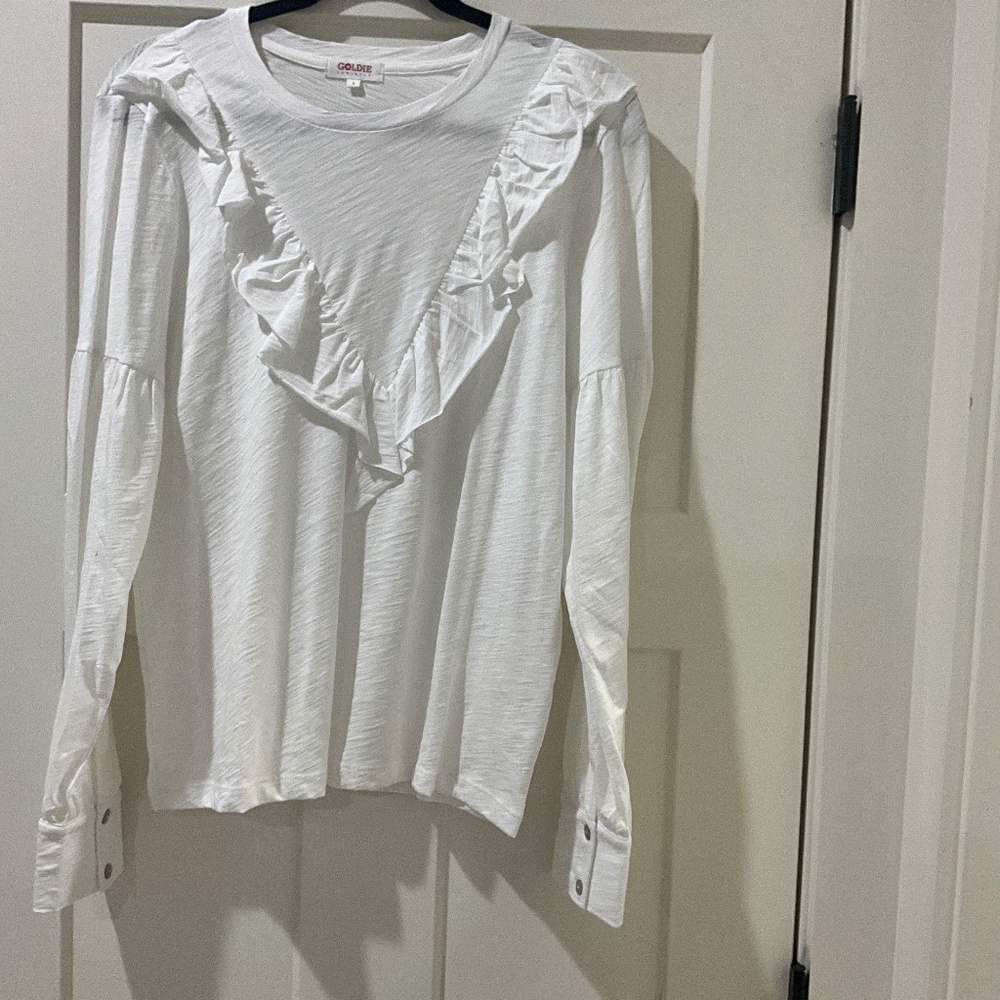 Goldie White Long Sleeve Tee Large never worn